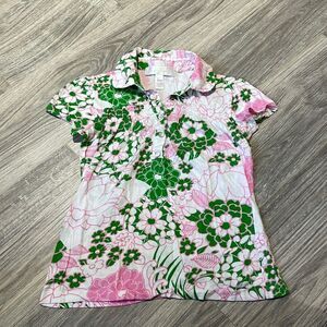 Kamiseta Limited short with pearl like buttons and smocked top